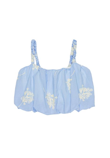 Top con ricamo Lù-Lù BY MISS GRANT | LL4349AZZURRO